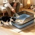 thumbnail image 2 of Njoeus Kitten or Small Litter Box,Semi Enclosed Pet Box with Shovel,for Kittens Poop Basin Brings Spray-Proof Design,and Easy Cleanup for Indoor Cat Supplies, 2 of 6