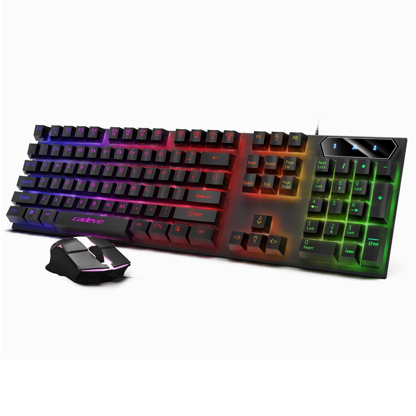 Elegant Choise Gaming Keyboard and Mouse Combo Wired with RGB LED for ...