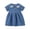 Blue, variant on HAOTAGS Denim Dresses for Toddlers Short Sleeve Round Neck Summer Casual Sundress with Floral Blue Size 3