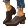 thumbnail image 6 of Mostsola Ankle Boots for Women Slip on Dress Chelsea Boots Closed Toe Stacked Heel Booties, 6 of 9