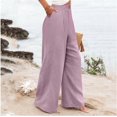 thumbnail image 3 of Women's High Waisted Wide Leg Dress Pants,Solid Business Casual Work Trousers with Pockets, 3 of 10