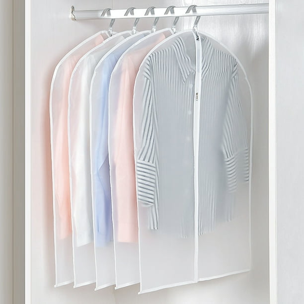 2Pack 40"Reusable Waterproof Suit Cover Clear Hanging Garment Storage