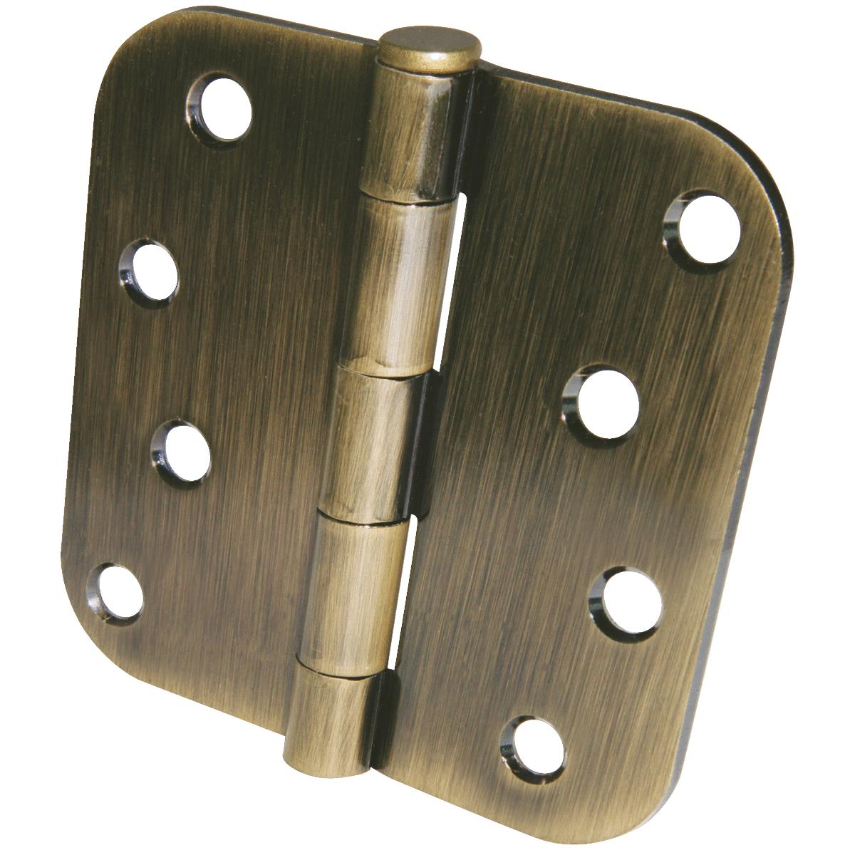 Ultra Hardware 4 In. x 5/8 In. Radius Antique Brass Door Hinge (3Pack