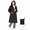 Black-X-Large, variant on Black Small Women's Lightweight Packable Waterproof Long Rain Jacket