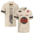 thumbnail image 3 of Evdexr 250th Anniversary Usa Shirts Mens Crew Neck Short Sleeve Independence Day Graphic Tees Red White and Blue American Flag Liberty Fourth Of July Shirt Khaki L, 3 of 5