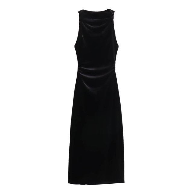 UPPADA Robe Cocktail à Col Rond pour Femmes Robe Sirène Robe Cocktail Sans Manches Robe Formelle Évasée Robes d'Invitée de Mariage Robe Cocktail Moulante Liquidation en Liquidation
