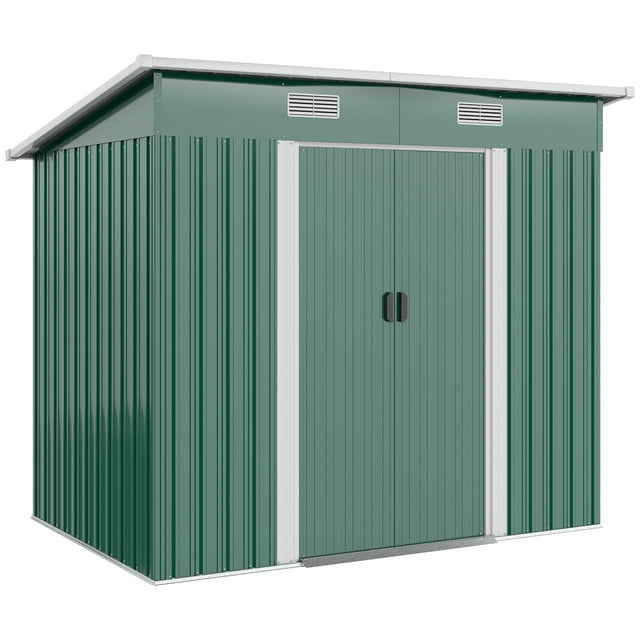 CoSoTower Remise de Patio en Métal 7 Pieds x 4 Pieds pour Jardin, Remise Verrouillable, Unité de Rangement Utilitaire pour Outils, Vert