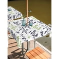thumbnail image 2 of Outdoor Tablecloth with Umbrella Hole for Patio/Picnic/Party/Camping, Grey Green Botanical Waterproof Table Cloth Square Cover Washable, Watercolor Spring Floral Summer Leaf (54"x 54"), 2 of 8