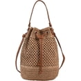 thumbnail image 1 of LHSHID Women's Straw Bucket Crossbody Bag Summer Weave Beach Bag Small Shoulder Bag Drawstring Hollow Out Handbag and Purse, 1 of 7