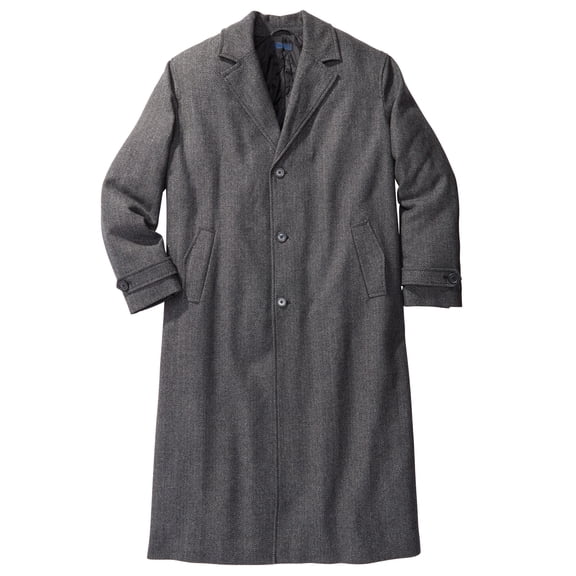 KingSize Men's Big & Tall Wool-Blend Long Overcoat