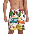 thumbnail image 2 of Wukai Transports with Animals Men’s Short Pajama Pants With Pockets Soft Sleep Pj Shorts for Men-Medium, 2 of 6