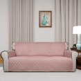 thumbnail image 2 of Housse de Sofa Matelassée Réversible, Protège-Meubles Résistant à l'Eau, Housse de Canapé Lavable avec Mousse Antidérapante et Sangles Élastiques pour Enfants, Chiens, Animaux (Sofa, Rose/beige), 2 of 7