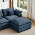 thumbnail image 3 of Muumblus Sectional Cloud Couch with Reversible Ottoman, L-Shaped Chenille Sofa for Living Room, Blue, 3 of 5