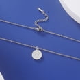 thumbnail image 2 of EUEAVAN Silver Butterfly Circle Pendant Necklace Stainless Steel Jewelry, 2 of 6