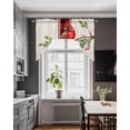 thumbnail image 3 of Cardinal Birds Swag Valances for Windows, Small Curtains Drapes, Xmas Pine Cones Branches Red Plaid Kitchen Window Curtains Over Sink Rod Pocket Window Treatment Valance for Bedroom/Bathroom 56"x36", 3 of 5