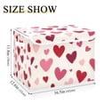 thumbnail image 3 of Foldable Fabric Storage Bin With Handle Collapsible Basket Box Storage With Lid Organizer Hearts on Background, 3 of 7