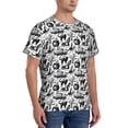 thumbnail image 4 of Yiaed Black White Halloween Print Mens Short Sleeve Tight Fit T-Shirt, Crewneck Casual Tee-Small, 4 of 5