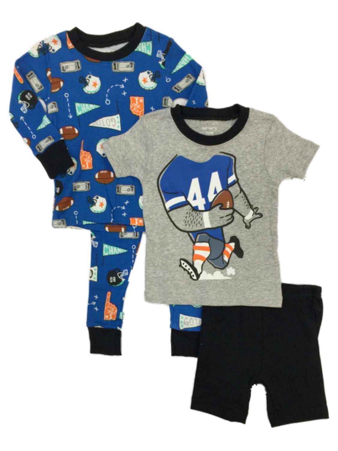 Carter's Carters Infant & Toddler Boys Blue 4 Piece Football Themed Pajama Sleep Set Walmart