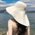 thumbnail image 2 of Sun Hats for Women, Wide Brim UPF 50+ Bucket Sun Hat with Neck Flap Ponytail, Lightweight and Foldable for Outings, Hiking, Gardening and Camping, Beige, 2 of 7