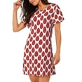 thumbnail image 2 of Kdxio Easter eggs Pattern Womens Short Sleeve Sleepshirt Scoopneck Cute Nightdress Ruffle Comfy Nightgown, 2 of 6