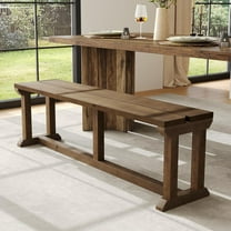 Tribesigns Solid Wood Dining Bench, 59" Farmhouse Entryway Bench Kitchen Table Seat for Dining Room, Hallway, Rustic Brown