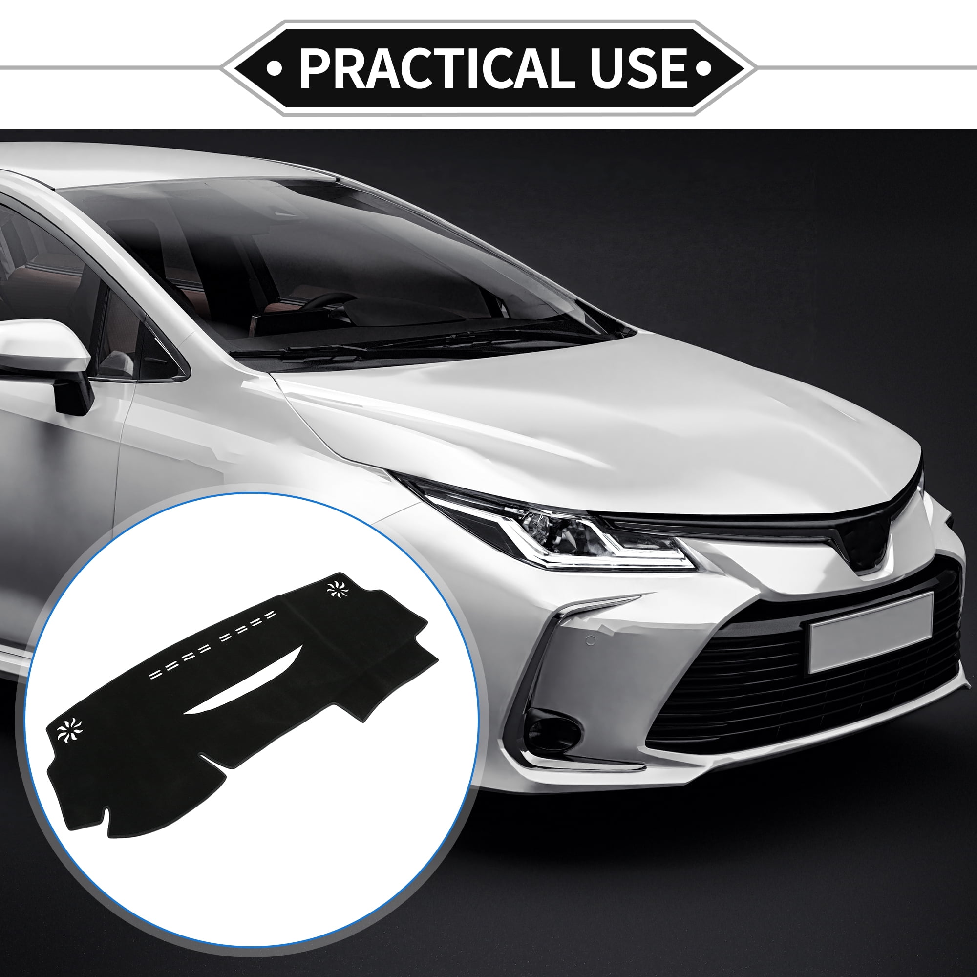 Unique Bargains Non-Slip Polyester Dashboard Cover for Toyota Venza 2008-2017 Black