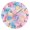 Gold, variant on Circle Dreamy Pastel Color Round Wall Clock Silent Analog Battery Operated Black Pointer Home Decor 9.84" Diameter