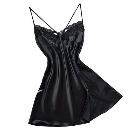 yievot Women Chemise Nightgown Silk Satin Sleepwear Lingerie Sleep Dress Pajama Casual Ladies Loungewear