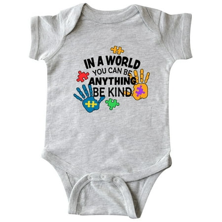 

Inktastic In a World You Can Be Anything Be Kind Autism Awareness Gift Baby Boy or Baby Girl Bodysuit