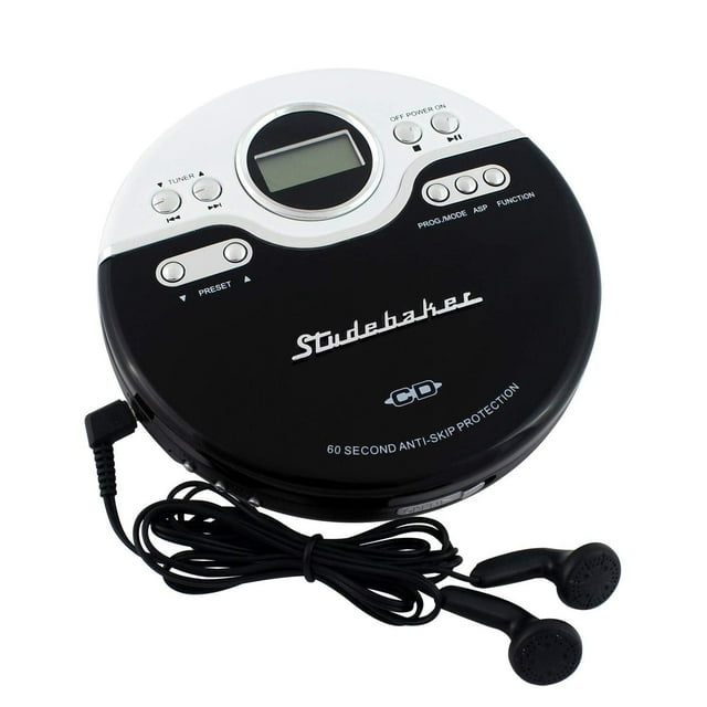 Reproductor de CD Studebaker Negro Blanco con AM/FM y Función Atril