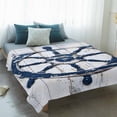 thumbnail image 4 of Navy Blue Coastal Blanket Soft Cozy Warm Throw Blanket for Couch, Plush Fuzzy Flannel Fleece Blankets for Sofa, Nautical Summer Rudder Vintage Bed Blankets Lightweight Gifts for Women, 50"x60", 4 of 9