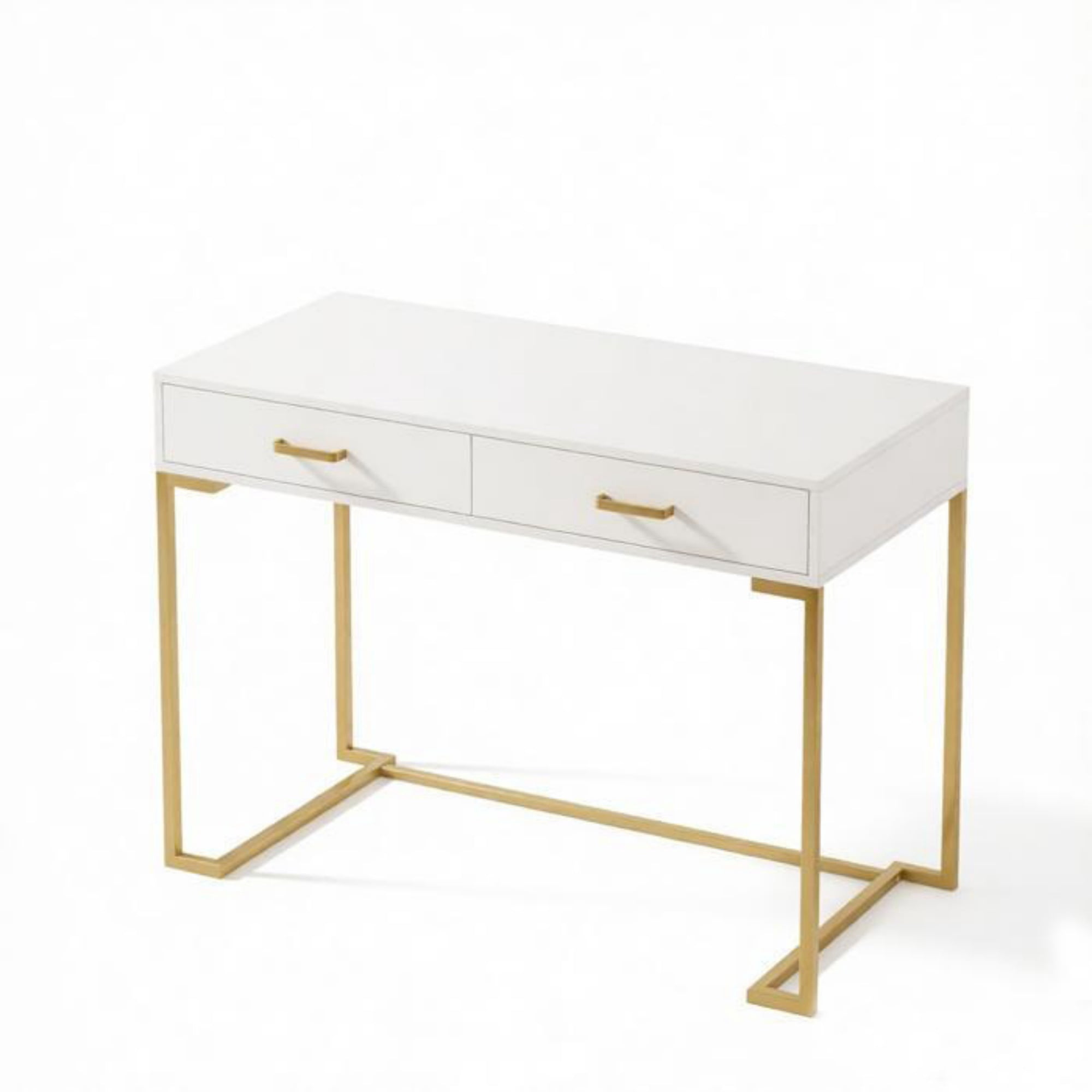 39" Wooden Computer Desk with Drawers, Modern Writing & Study Desk