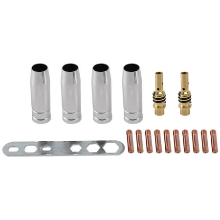 

17Pcs/Set 15Ak Mig/ Welding Nozzle Contact Tips 0.8X25Mm M6 Connector Holder Set
