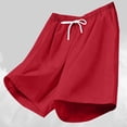 thumbnail image 5 of lcziwo Mens Board Shorts with Compression Liner Breathable Stretch Swim Trunks Multi Pockets Summer Beach Drawstring Shorts,Red,M, 5 of 5