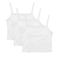 thumbnail image 2 of ITSAME 3-Pack Girls Crop Camisoles Cotton Square Neck Lightweight Tank Tops Kids Breathable Undershirts White Size 5-6, 2 of 7