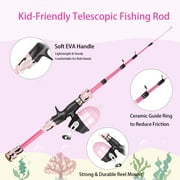 OUTGOO Kids Fishing Pole with Spincast Reel Telescopic Fishing Rod Combo Full Kits for Boys, Girls, and Adults