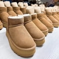 thumbnail image 1 of Botas de nieve de otoño e invierno con forro polar integrado, cálidas, cortas, con suela gruesa y acolchado de algodón para mujer, 1 of 5