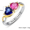 thumbnail image 2 of JQUEEN Personalized & Custom 18K Gold Plated Engraved Ring 925 Sterling Silver Simulated Birthstone Ring Heart Ring Couples Ring, 2 of 5