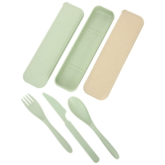 4 Sets Travel Camping Tableware Dishware Set Portable Kitchen Set Outdoor Cutlery