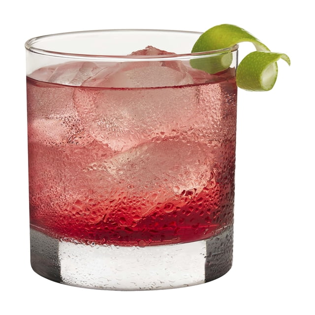 Libbey 917CD Heavy Base Rocks Glasses Set of 12, Rocks Glass Cups with Simple Lines, Elegant Old Fashioned Glass Set for Whiskey, Cocktails and More