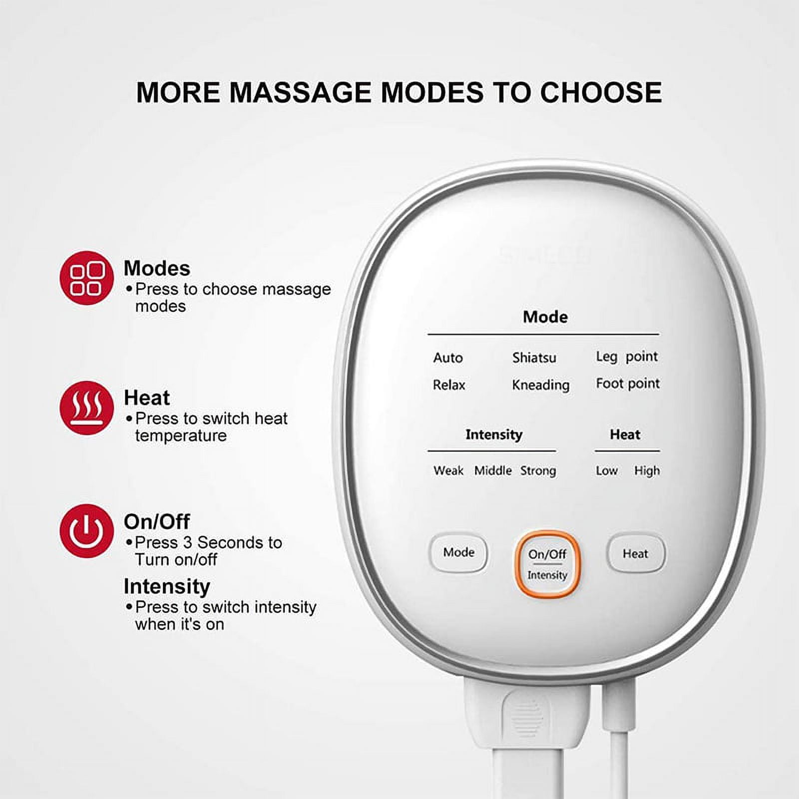 Electric Air Compression Leg Massager Pneumatic Foot and Calf Heated Air Wraps Handheld Controller Muscle Relax Pain Relief