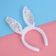 thumbnail image 2 of Diadema con orejas de conejo LED y lentejuelas intermitentes para fiesta de Pascua y Navidad (blanca), 2 of 5