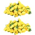 thumbnail image 1 of Cabezas de Flores Rosas Artificiales de Seda de Tela Amarilla para Decoración Paquete de 100 Piezas, 1 of 5