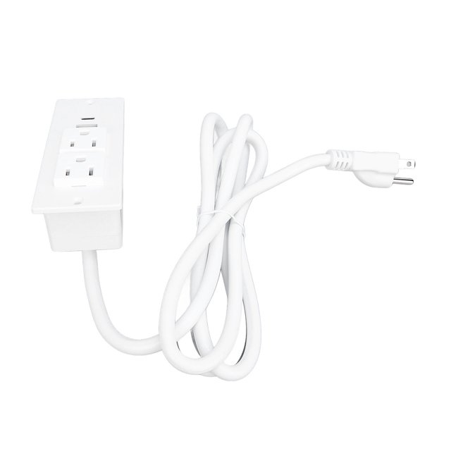 Conference Recessed Power Strip Fast Charging PD 20W Fast Charging 2 USB Ports 1.5m Cord US Plug 125V Embedded Design for Furniture
