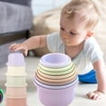thumbnail image 4 of Ounissouiy Tazas apilables de juguete para niños, ingredientes seguros, exquisitas tazas artesanales, juguete para juego de apilamiento, 8 piezas Juegos de césped, 4 of 6