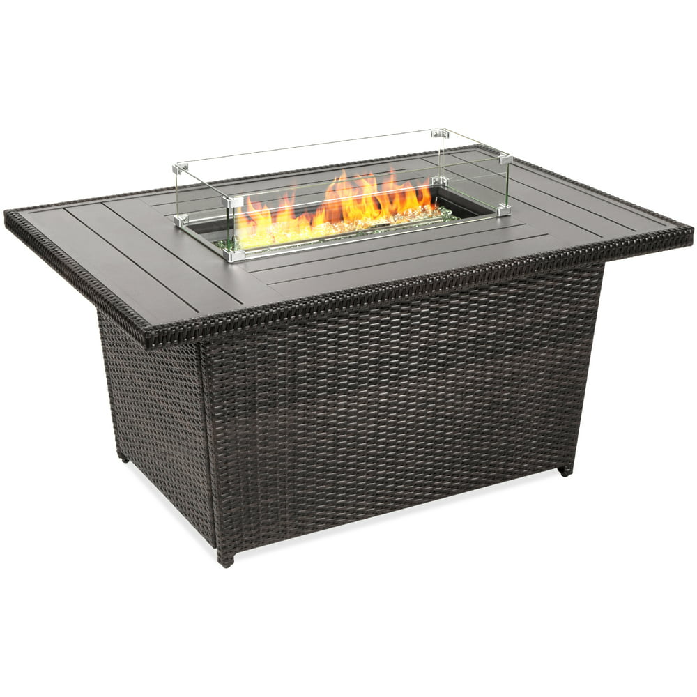 Best Choice Products 52in Outdoor Wicker Propane Fire Pit Table 50 000
