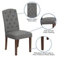 thumbnail image 4 of Flash Furniture HERCULES Grove Park Series Gray Fabric Tufted Parsons Chair, 4 of 11