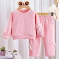 thumbnail image 2 of NAFUU Girl Clothes Girls Outfits Baby Girl Fall Clothes Toddler Sweatsuit Bowknot Long Sleeve Crewneck Sweatshirt Tops And Sweatpants 2 Piece Set Fashion Vintage 18-24 Months, 2 of 8