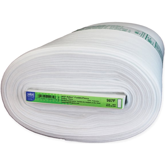 Pellon 987F Fusible Fleece Craft Fabric, White 45" Precut