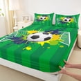 thumbnail image 4 of Erosebridal Kids Football Soccer Queen Sheet Sets,Boys Ball Games Colorful Splatter Ink Bed Set 4pcs, 4 of 6